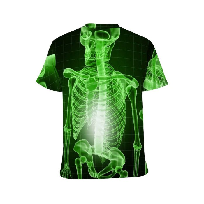 yanfind Adult Full Print Tshirts (men And Women) Xray Skull Skeletal Bones Medical Colour Effects Texture Abstract Threedimensional Technology Imagination