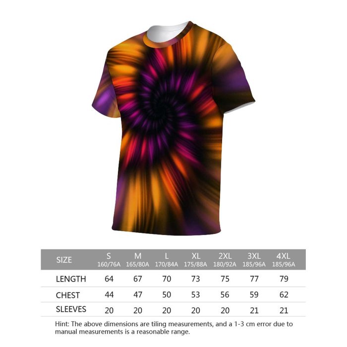 yanfind Adult Full Print T-shirts (men And Women) Abstract Spiral Round Light