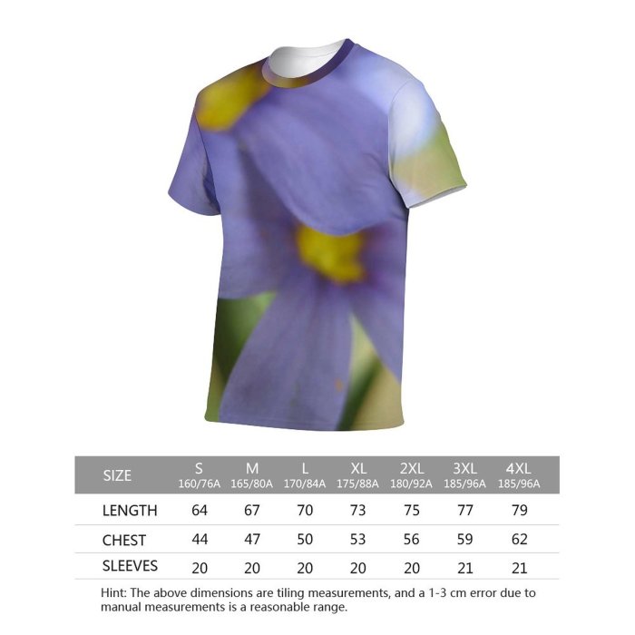 yanfind Adult Full Print Tshirts (men And Women) Flower Pedals Bloom Purple Soft Plant Pretty Love Beautiful Summer