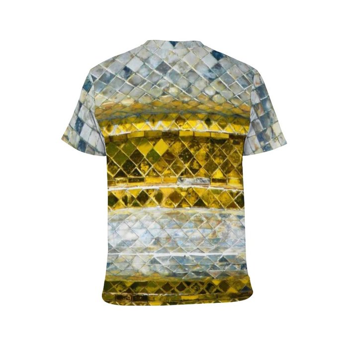 yanfind Adult Full Print Tshirts (men And Women) Texture Abstract Glass Backdrop Beautiful Christmas Design Elegance Gilded Glamour