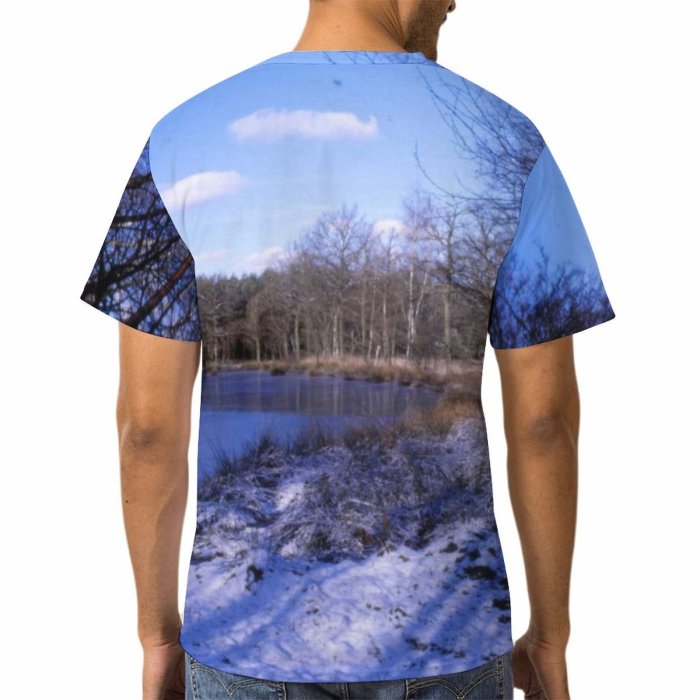 yanfind Adult Full Print Tshirts (men And Women) Landscape Trees Natural Outside Plants Woods Sky Winter Snow
