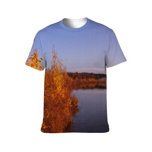 yanfind Adult Full Print T-shirts (men And Women) Landscape Trees Lake Sky Leaves