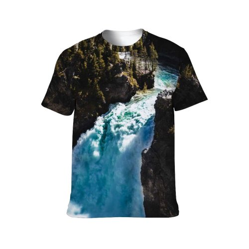 yanfind Adult Full Print T-shirts (men And Women) Wood Landscape Winter Tree River Travel Rock Outdoors Scenic Daylight