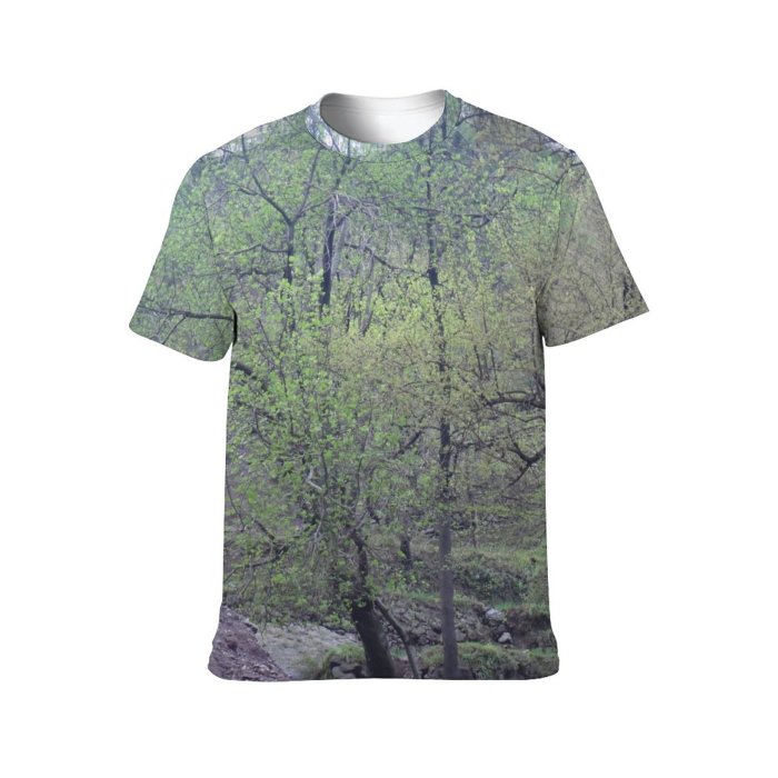 yanfind Adult Full Print T-shirts (men And Women) Landscape Trees Field Woods