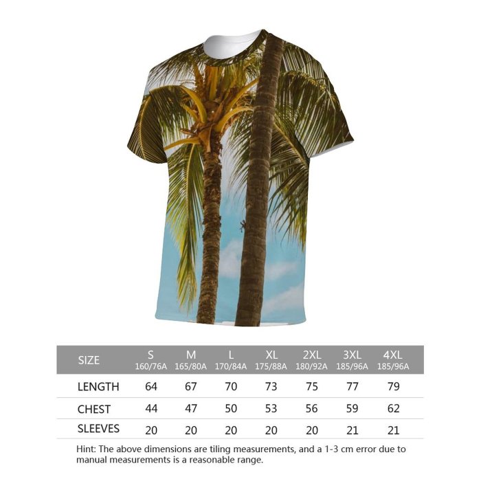 yanfind Adult Full Print T-shirts (men And Women) Sky Clouds Hawaii Guard Oahu Palm Tree Paradise Rainbow