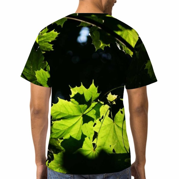 yanfind Adult Full Print Tshirts (men And Women) Leaf Leafs Colorful Silver Tree