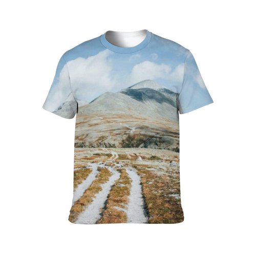 yanfind Adult Full Print T-shirts (men And Women) Snow Road Summer Desert Hill High Hot Travel Rock Volcano Outdoors Valley