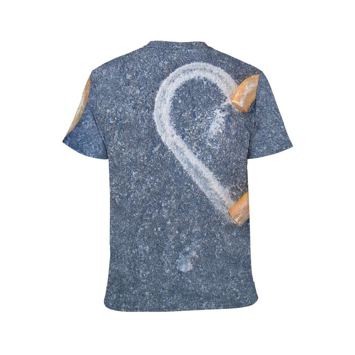 yanfind Adult Full Print Tshirts (men And Women) Love Heart Broken Metallic Bspo06
