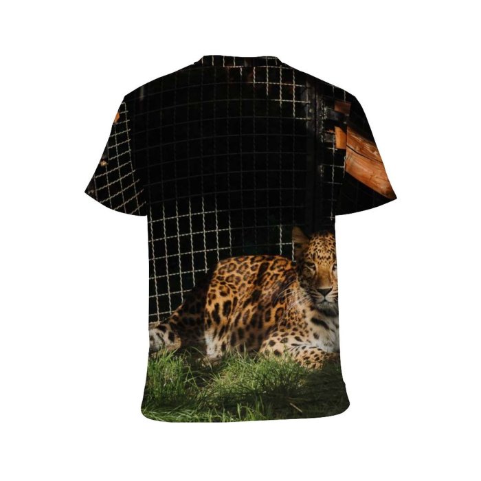 yanfind Adult Full Print T-shirts (men And Women) Wood Grass Fur Portrait Cat Outdoors Wild Hunter Jungle Leopard