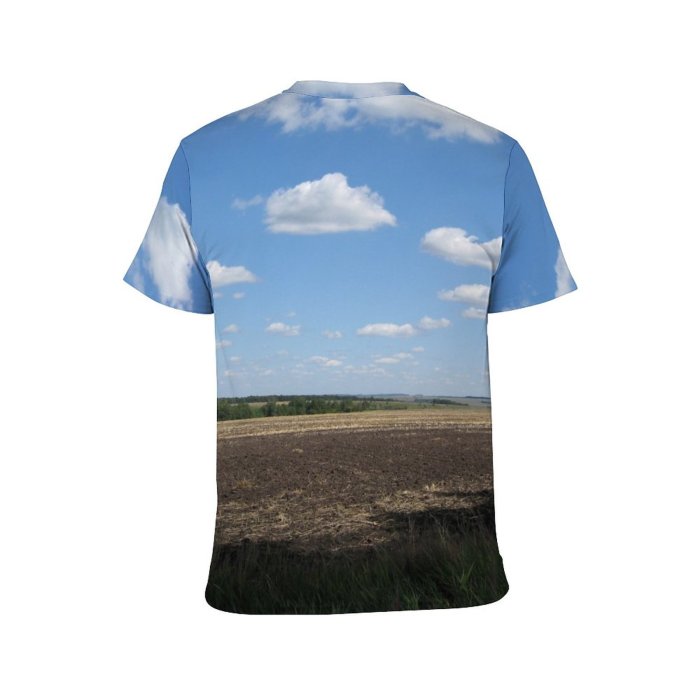 yanfind Adult Full Print Tshirts (men And Women) Field Sky Landscape Clouds