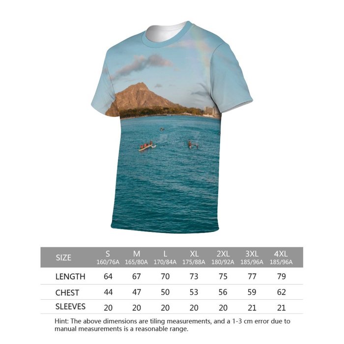 yanfind Adult Full Print T-shirts (men And Women) Sea Landscape Beach Sand Ocean Summer Boat Lake Travel Seascape Seashore