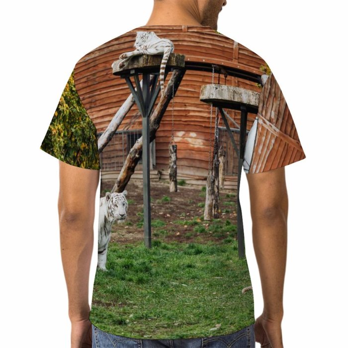 yanfind Adult Full Print T-shirts (men And Women) Wood Grass Tree Bamboo Big Fur Cat Wild Family Wildlife Danger