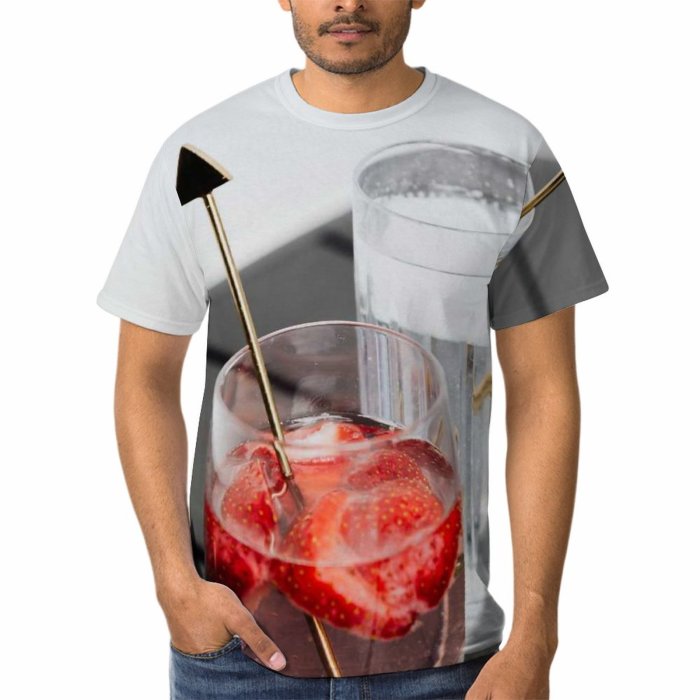 yanfind Adult Full Print T-shirts (men And Women) Wood Summer Cocktail Health Fruit Juicy Delicious Juice Cool Vodka