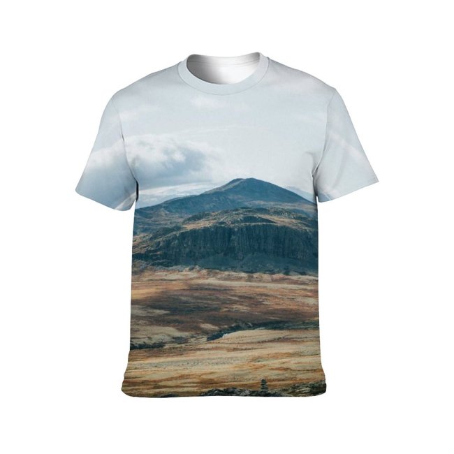 yanfind Adult Full Print T-shirts (men And Women) Snow Dawn Sunset Summer Desert Hill Fall Travel Cloud Volcano Outdoors Valley