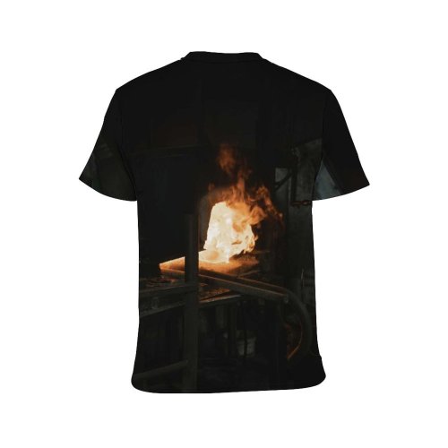 yanfind Adult Full Print T-shirts (men And Women) Light Home Room Abandoned Fireplace Flame Grinder Energy Coal Mine Eerie Calamity