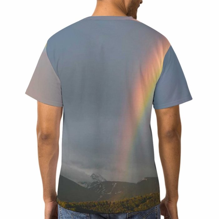 yanfind Adult Full Print T-shirts (men And Women) Light Dawn Landscape Storm Hill Evening Travel Outdoors Rainbow Scenic