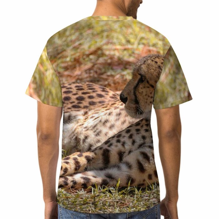 yanfind Adult Full Print T-shirts (men And Women) Grass Fur Cat Outdoors Wild Leopard Safari Wildlife Danger Cheetah