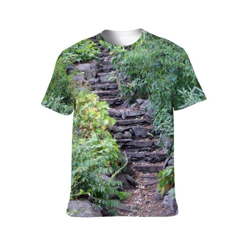 yanfind Adult Full Print Tshirts (men And Women) Architecture Beauty Entrance Footpath Forest Garden Grass Hike Hiking Hill Landscape Leaf
