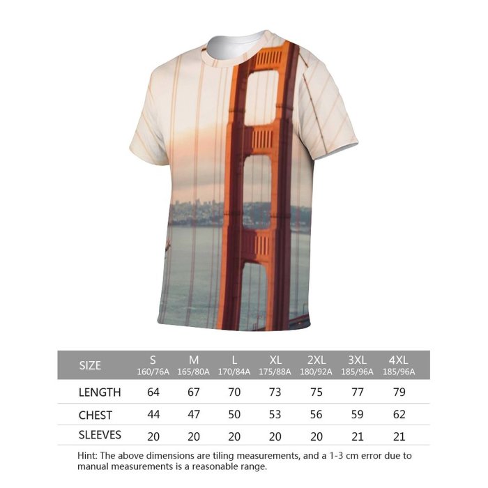 yanfind Adult Full Print T-shirts (men And Women) Sea Dawn Sunset Ocean Connection Architecture Suspension Travel Gate Outdoors