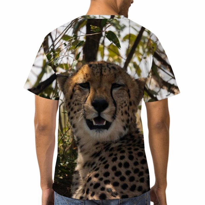 yanfind Adult Full Print T-shirts (men And Women) Grass Fur Portrait Cat Outdoors Wild Hunter Leopard Safari Wildlife
