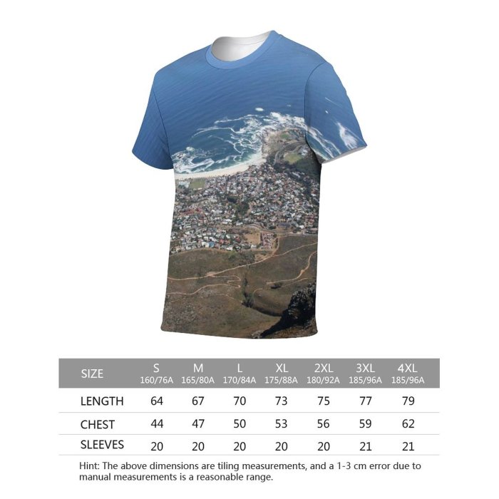 yanfind Adult Full Print Tshirts (men And Women) Landscape Town Sea Table Africa Capetown