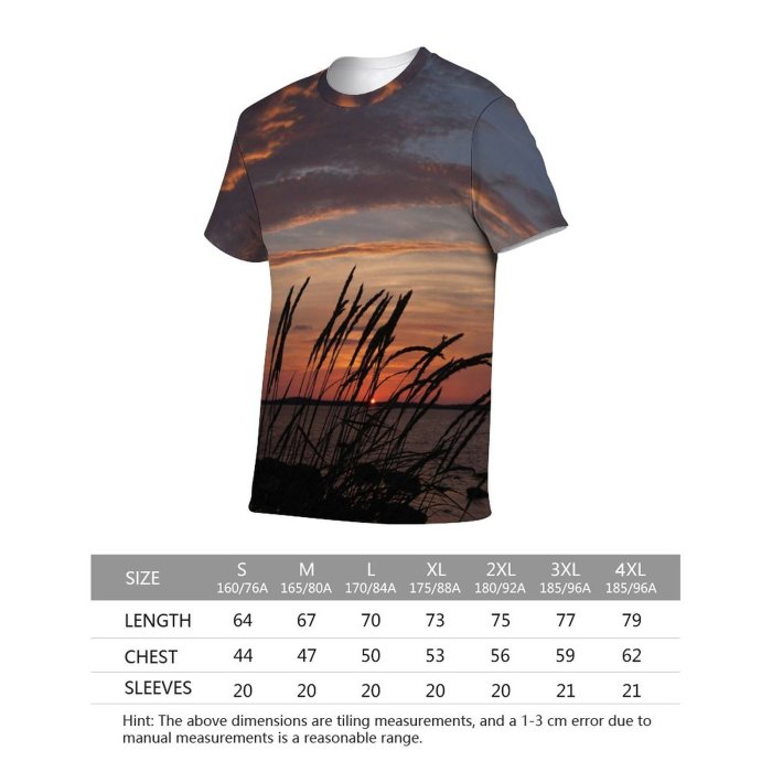yanfind Adult Full Print T-shirts (men And Women) Abstract Beach Beautiful Beauty Cloud Coast Colorful Dawn Dream Dusk Evening Gold-