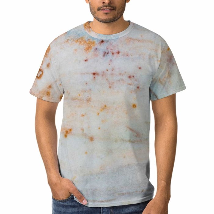 yanfind Adult Full Print T-shirts (men And Women) Marble Rock Smooth Stone Wall