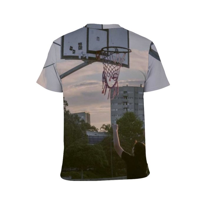 yanfind Adult Full Print T-shirts (men And Women) School Ball Athlete Basket Leisure Recreation Basketball Court Player Sports Backboard
