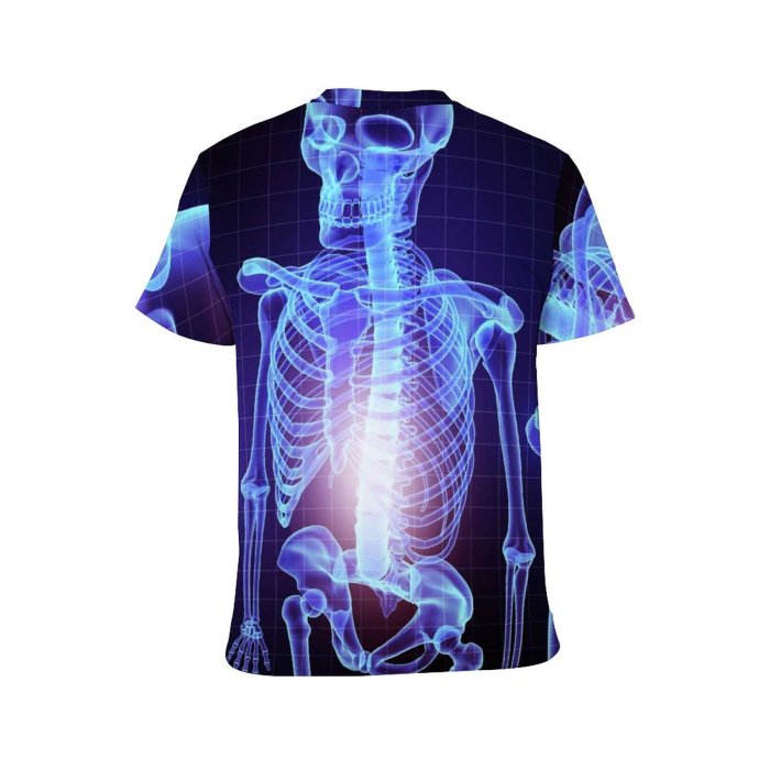 yanfind Adult Full Print Tshirts (men And Women) Xray Skull Skeletal Bones Colour Effects Texture Abstract Threedimensional Technology Imagination Digital