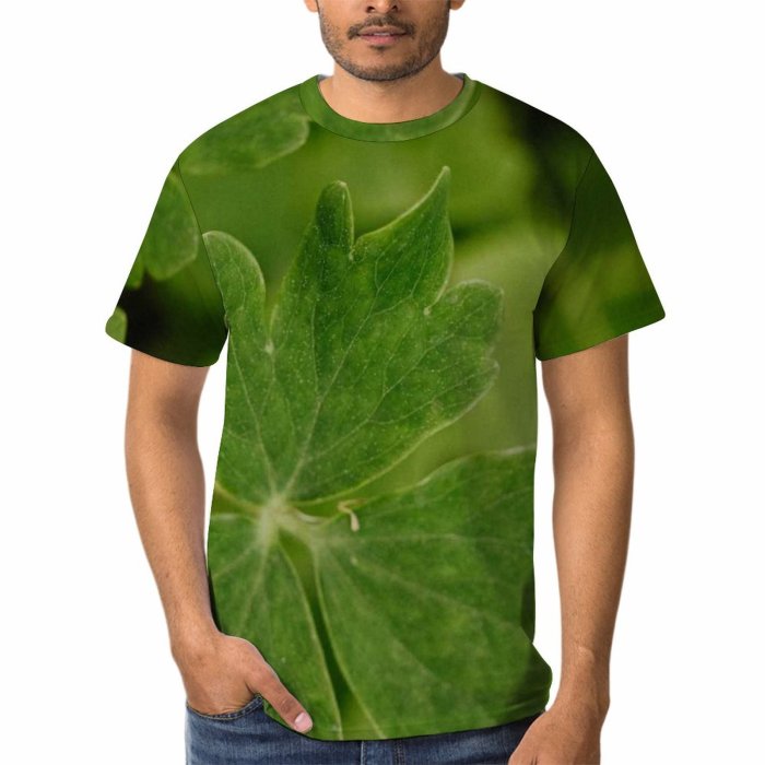 yanfind Adult Full Print T-shirts (men And Women) Summer Garden Grass Leaf Flower Outdoors Wild Flora Growth Clover Little Ecology