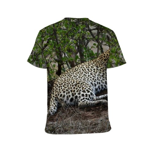 yanfind Adult Full Print T-shirts (men And Women) Grass Tree Big Cat Outdoors Wild Leopard Safari Wildlife Danger Serengeti