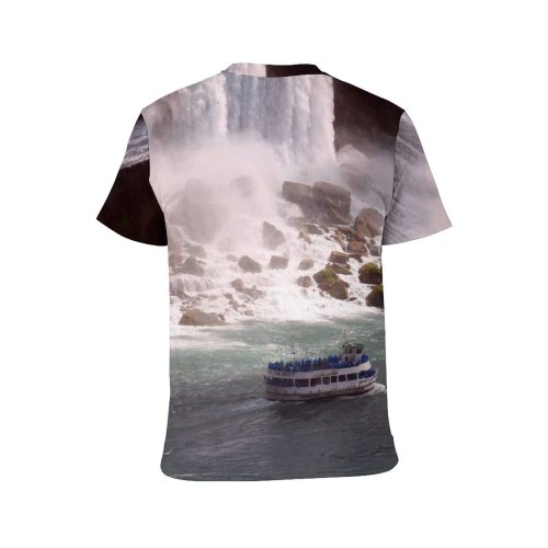 yanfind Adult Full Print T-shirts (men And Women) Landscape River Travel Motion Seascape Rock Outdoors Recreation Rainbow Foam