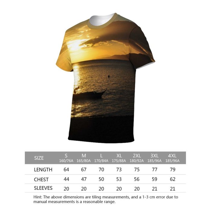 yanfind Adult Full Print Tshirts (men And Women) Lobo Batangas Philippines Sunset Beach Shore Boat Fisherman Landscape Sea Ocean Clouds