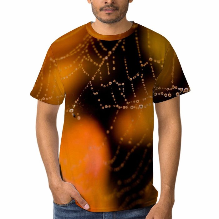 yanfind Adult Full Print Tshirts (men And Women) Web Droplets Pearls Autumn