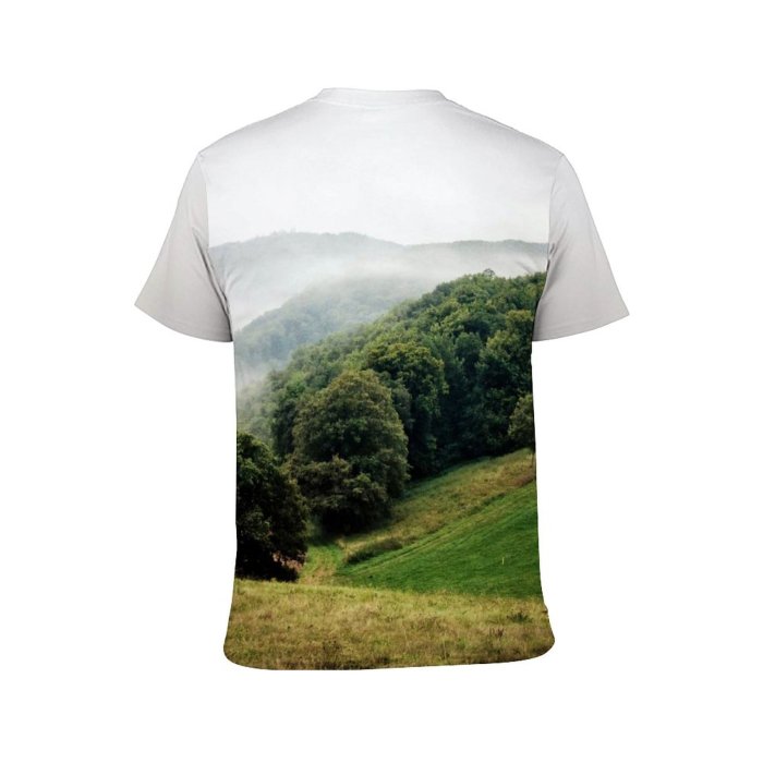 yanfind Adult Full Print Tshirts (men And Women) Action Adrenaline Adventure Mist Misty Mountains Hill Hills Tree Trees