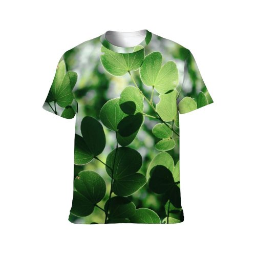 yanfind Adult Full Print T-shirts (men And Women) Summer Garden Luck Leaf Tree Flora Growth Branch Beautiful Clover Lucky Saint