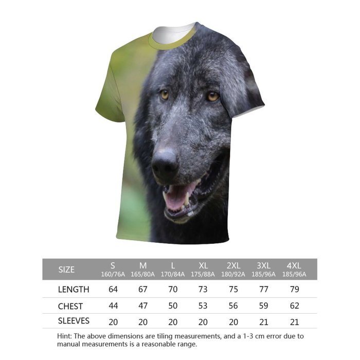 yanfind Adult Full Print T-shirts (men And Women) Portrait Big Canidae Carnivore Danger Dangerous Depth Field Fur Furry Hunter