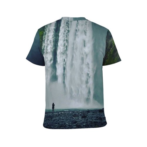 yanfind Adult Full Print T-shirts (men And Women) Landscape Fog Mist Lake Tree River Travel Motion Waterfall Rock Outdoors