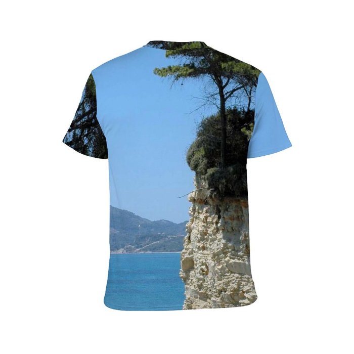 yanfind Adult Full Print T-shirts (men And Women) Abyss Cliff Landscape Trees Sea Sky Rock
