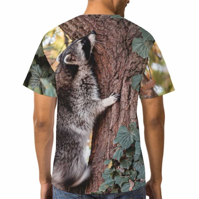 yanfind Adult Full Print T-shirts (men And Women) Wood Bird Park Leaf Fall Rodent Outdoors Wild Ivy Wildlife Squirrel