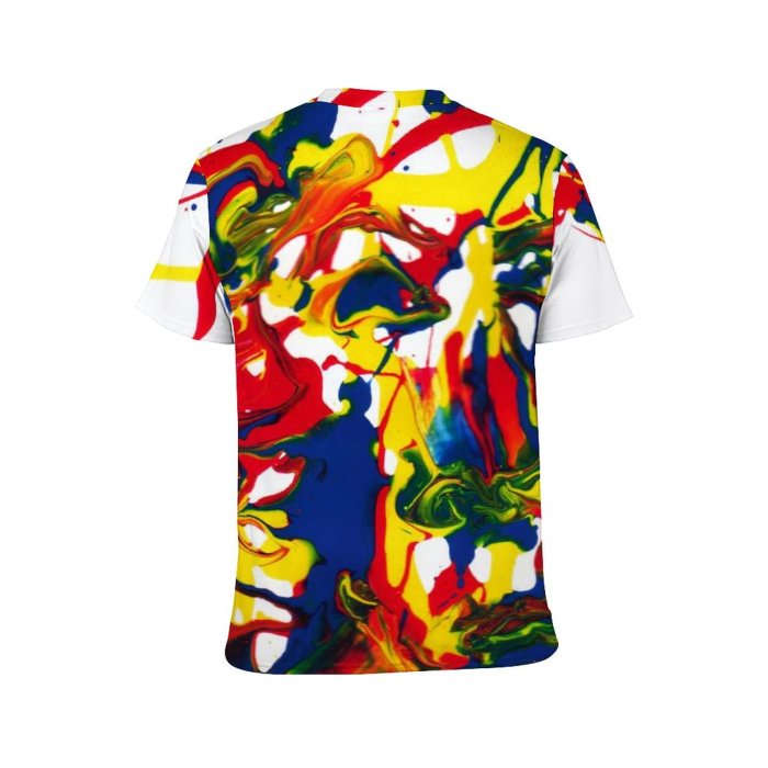 yanfind Adult Full Print Tshirts (men And Women) Texture Abstract Faces Cool Acrylic Expressions Contemporary Splatter