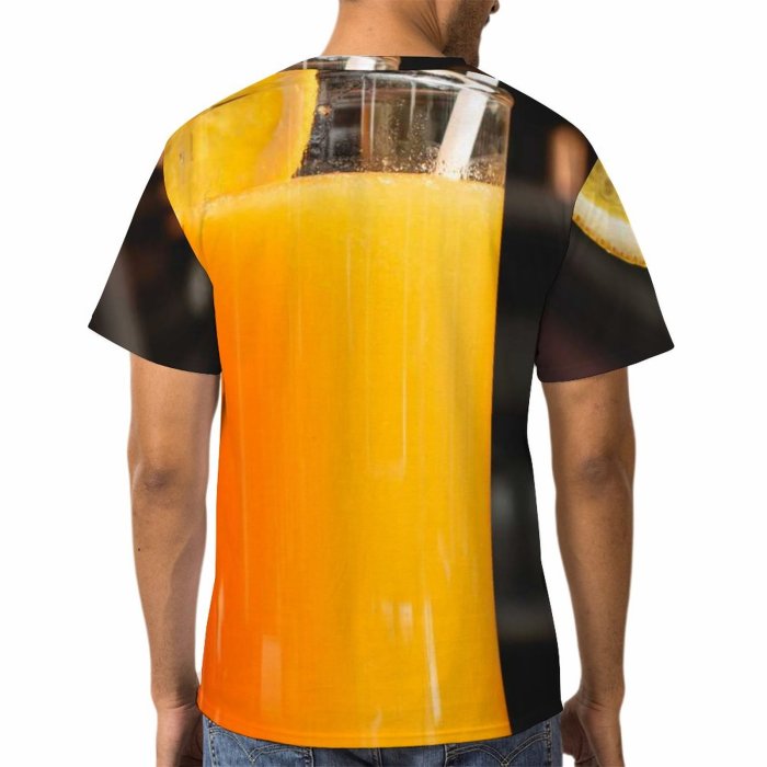 yanfind Adult Full Print T-shirts (men And Women) Wood Summer Bar Glass Fruit Juicy Delicious Tropical Lemonade Thirst Liquor Icee