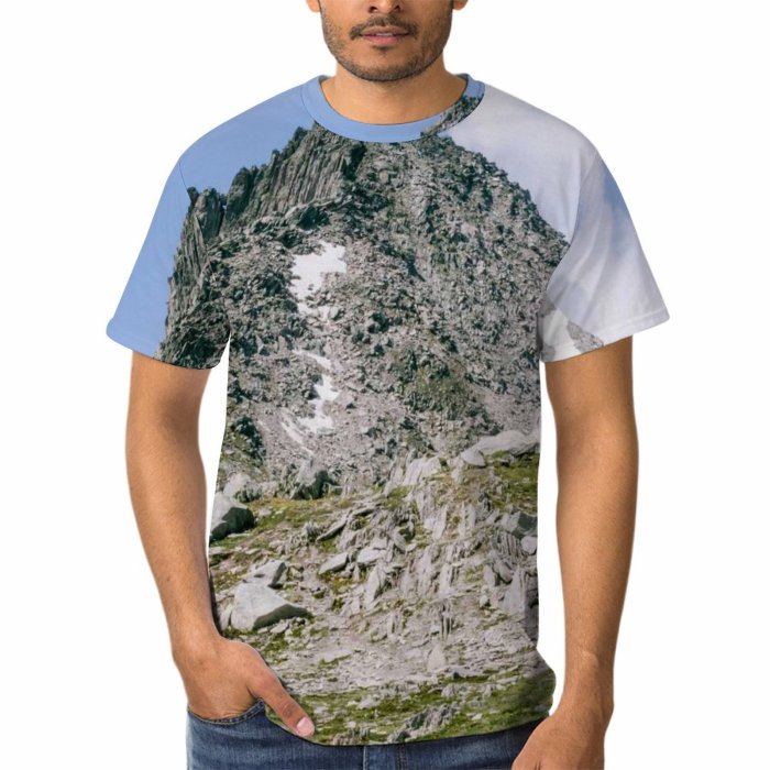 yanfind Adult Full Print T-shirts (men And Women) Landscape Hill Grass High Travel Outdoors Valley Tourism Rocky Scenic Hike