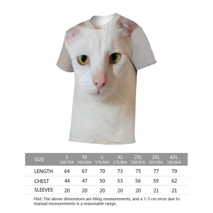 yanfind Adult Full Print T-shirts (men And Women) Young Portrait Kitten Baby Funny Friendship Little Staring Sit Curiosity Whisker