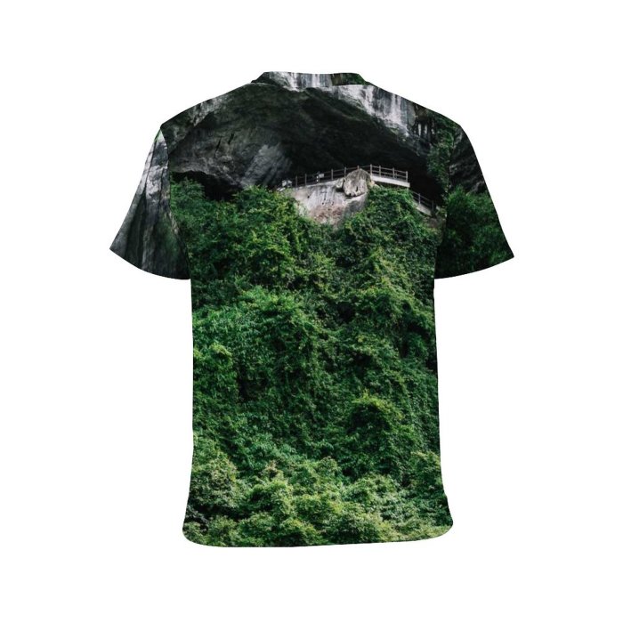yanfind Adult Full Print T-shirts (men And Women) Wood Landscape Summer Lake Leaf Tree River Travel Waterfall Island Rock Outdoors
