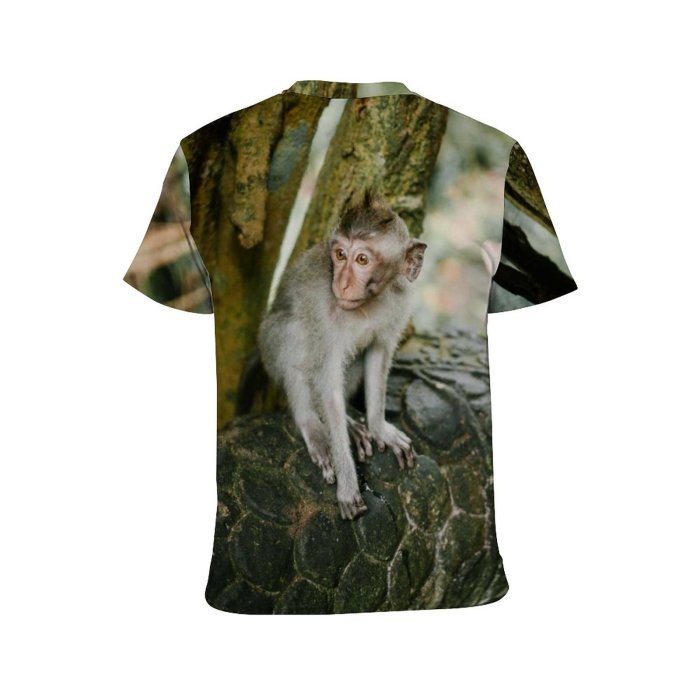 yanfind Adult Full Print T-shirts (men And Women) Wood Park Tree Portrait Monkey Outdoors Wild Jungle Wildlife Primate Rainforest