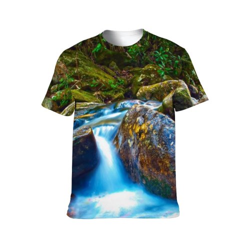 yanfind Adult Full Print Tshirts (men And Women) Flow Running Stone Rock Rocky Landscape