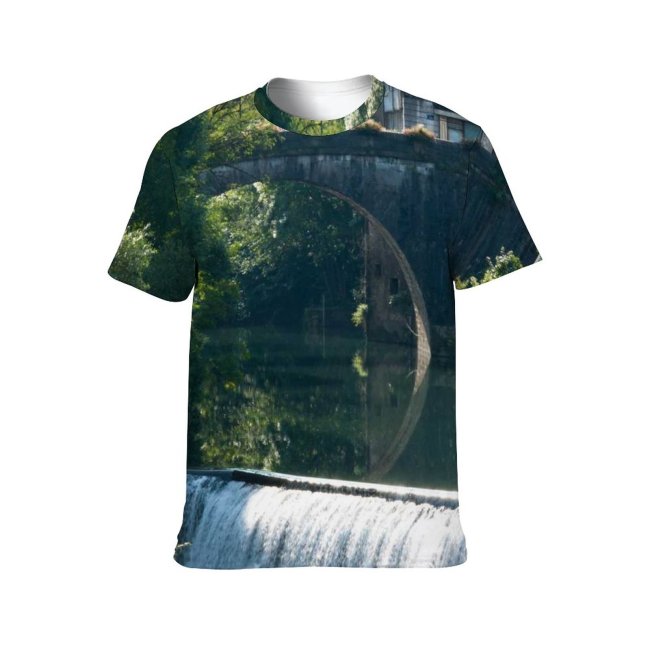 yanfind Adult Full Print Tshirts (men And Women) French France Village Lake River Waterfall Europe Beautiful Landscape Old Vacation