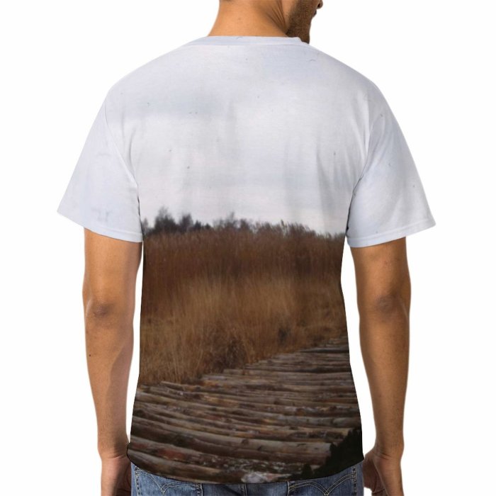 yanfind Adult Full Print Tshirts (men And Women) Landscape Trees Natural Outside Plants Woods Wooden Path