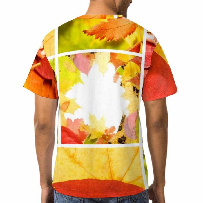 yanfind Adult Full Print Tshirts (men And Women) Autum Leaves Autumn Oak Closeup Decoration Foliage Vivid Maple Viburnum Changes